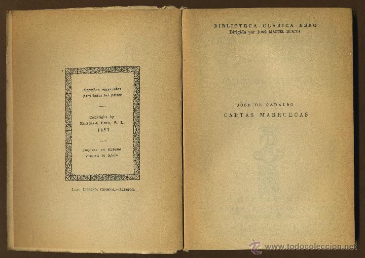 Libros de segunda mano: CLASICOS EBRO - CARTAS MARRUECAS JOSE DE CADALSO - Foto 2