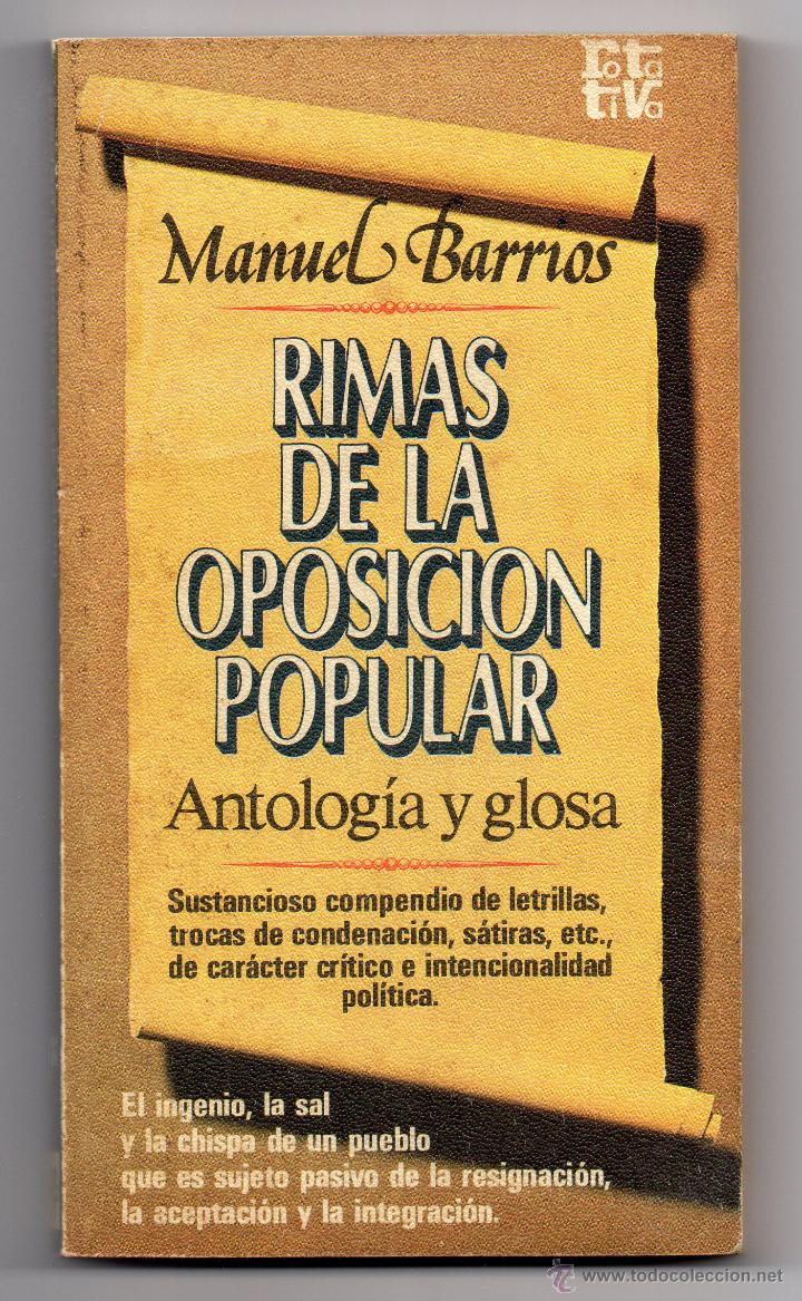 Libros de segunda mano: RIMAS DE LA OPOSICI&Oacute;N POPULAR - Manuel Barrios. - Foto 1