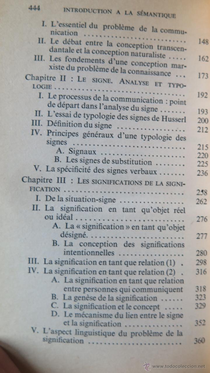 Libros de segunda mano: INTRODUCTION A LA SEMANTIQUE. ADAM SCHAFF - Foto 3