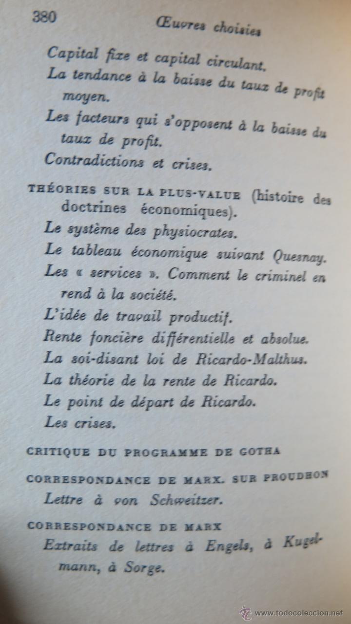 Libros de segunda mano: OEUVRES CHOISIES. KARL MARX. 2 TOMOS - Foto 6