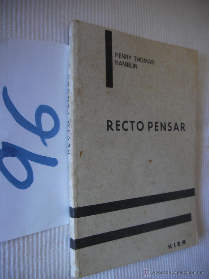 Libros de segunda mano: RECTO PENSAR - THOMAS - Foto 1