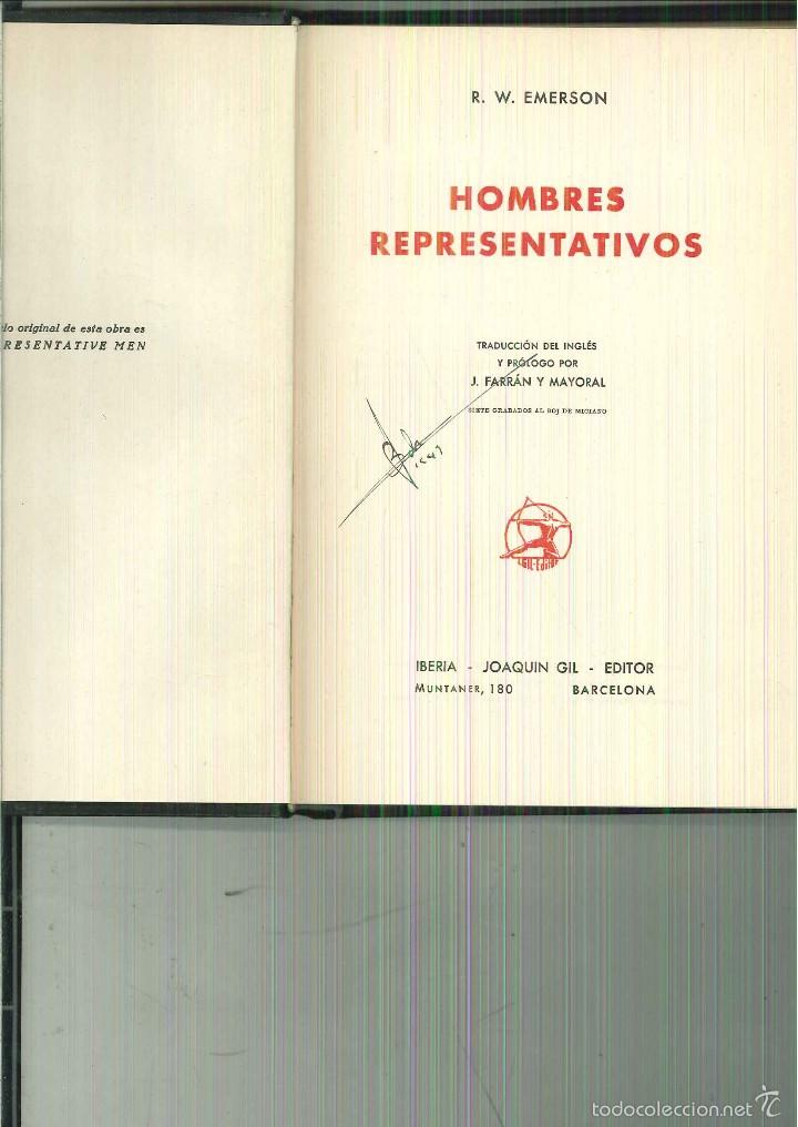 Libros de segunda mano: HOMBRES REPRESENTATIVOS. R. W. Emerson - Foto 1