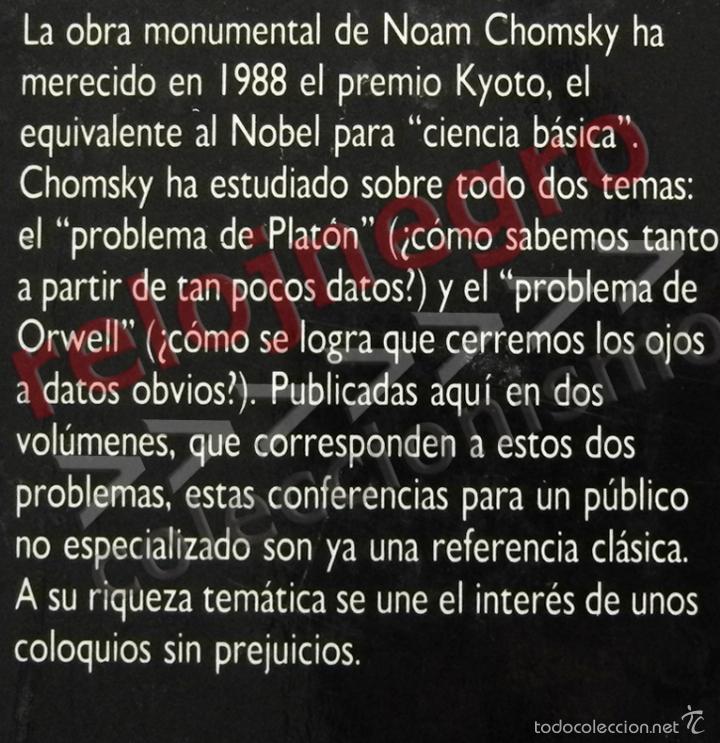 Libros de segunda mano: EL LENGUAJE Y LOS PROBLEMAS DEL CONOCIMIENTO - NOAM CHOMSKY - LING&Uuml;&Iacute;STICA LENGUA - ESTRUCTURA LIBRO - Foto 2