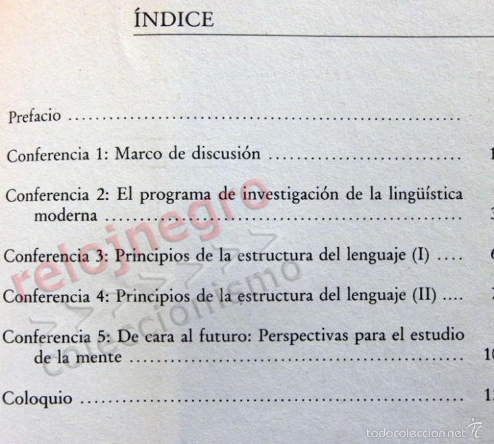 Libros de segunda mano: EL LENGUAJE Y LOS PROBLEMAS DEL CONOCIMIENTO - NOAM CHOMSKY - LING&Uuml;&Iacute;STICA LENGUA - ESTRUCTURA LIBRO - Foto 3