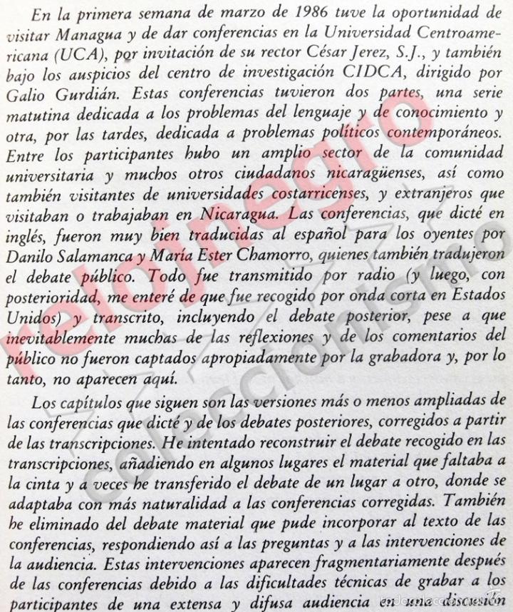 Libros de segunda mano: EL LENGUAJE Y LOS PROBLEMAS DEL CONOCIMIENTO - NOAM CHOMSKY - LING&Uuml;&Iacute;STICA LENGUA - ESTRUCTURA LIBRO - Foto 4