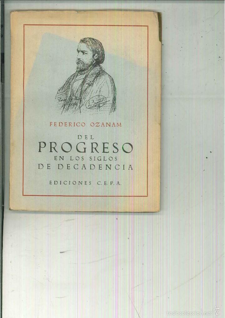 Second hand books: DEL PROGRESO EN LOS SIGLOS DE DECADENCIA. Fedrico Ozanam