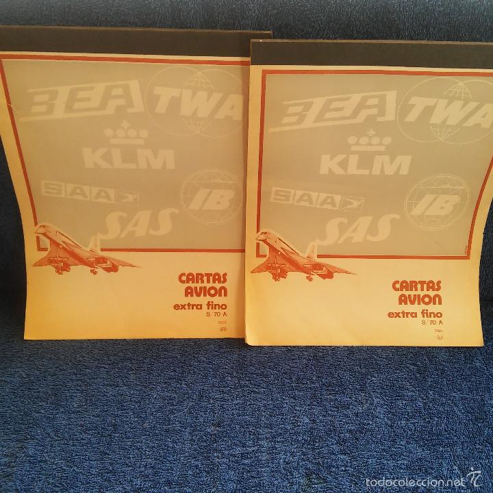 Libri di seconda mano: PRODUCTO CENTAURO,DOS BLOCS DE CARTAS DE AVION EXTRA FINO S / 70 A, MEDIADOS DE LOS 70.