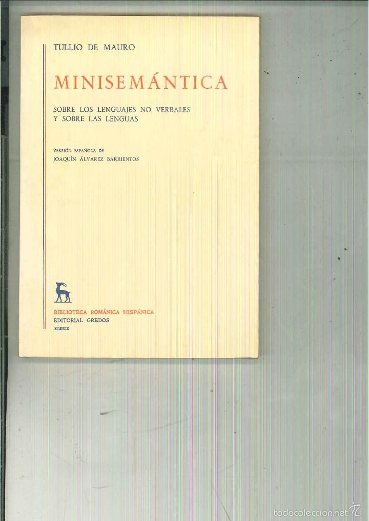 Libros de segunda mano: MINISEM&Aacute;NTICA. Tulio de Mauro - Foto 1