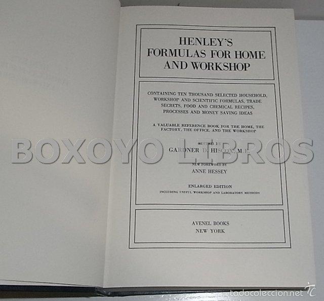 Libros de segunda mano: GARDNER, D. [Editor]. Henleys Formulas for Home and Workshop - Foto 2