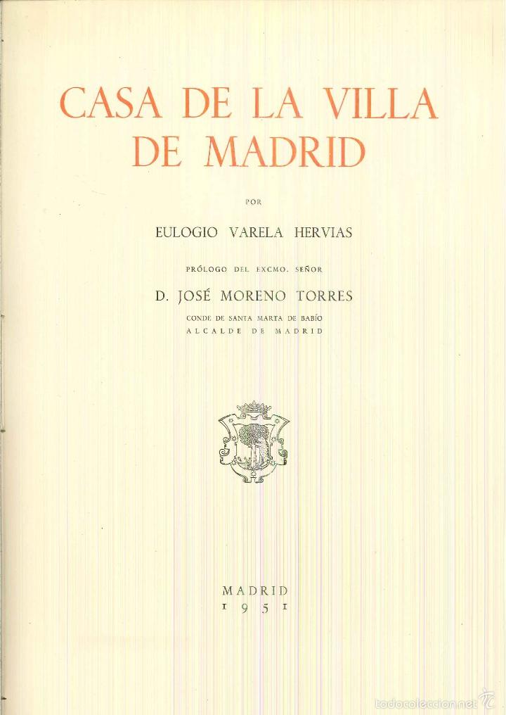 Libros de segunda mano: LA CASA DE LA VILLA DE MADRID. Eulogio Varela Hervias - Foto 1
