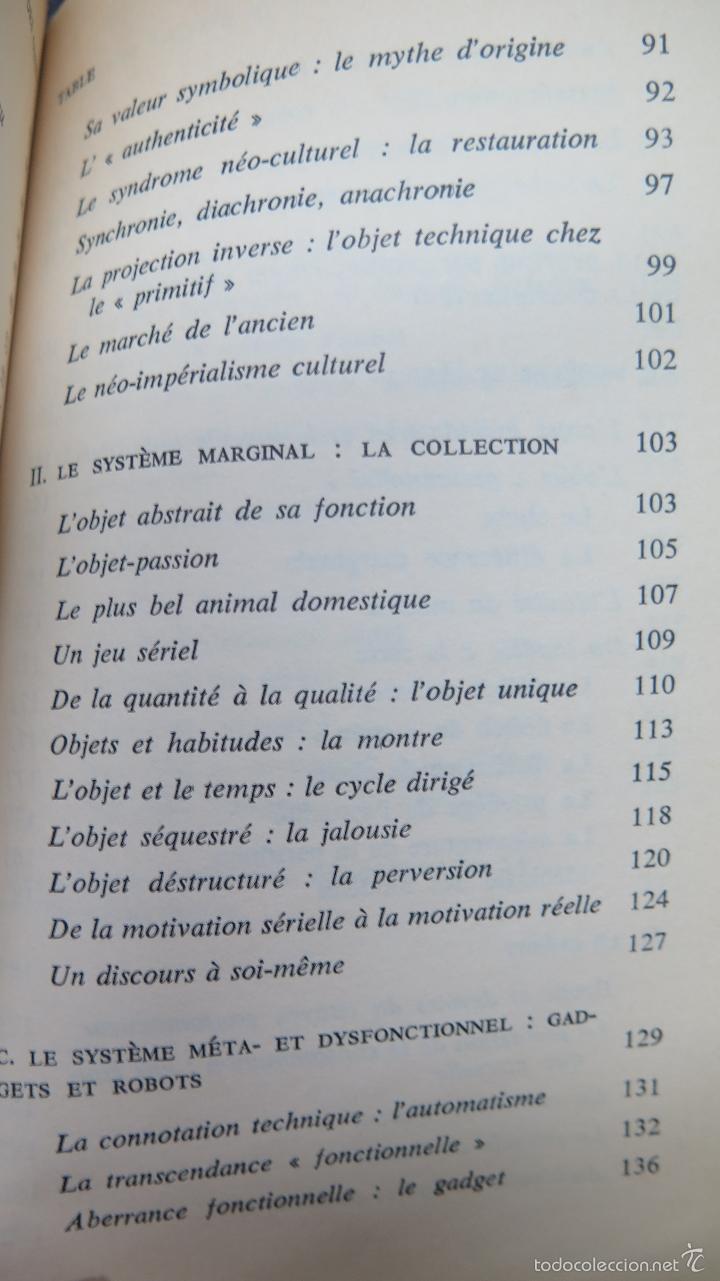 Libros de segunda mano: LE SYSTEME DES OBJETS. JEAN BRAUDILLARD - Foto 4