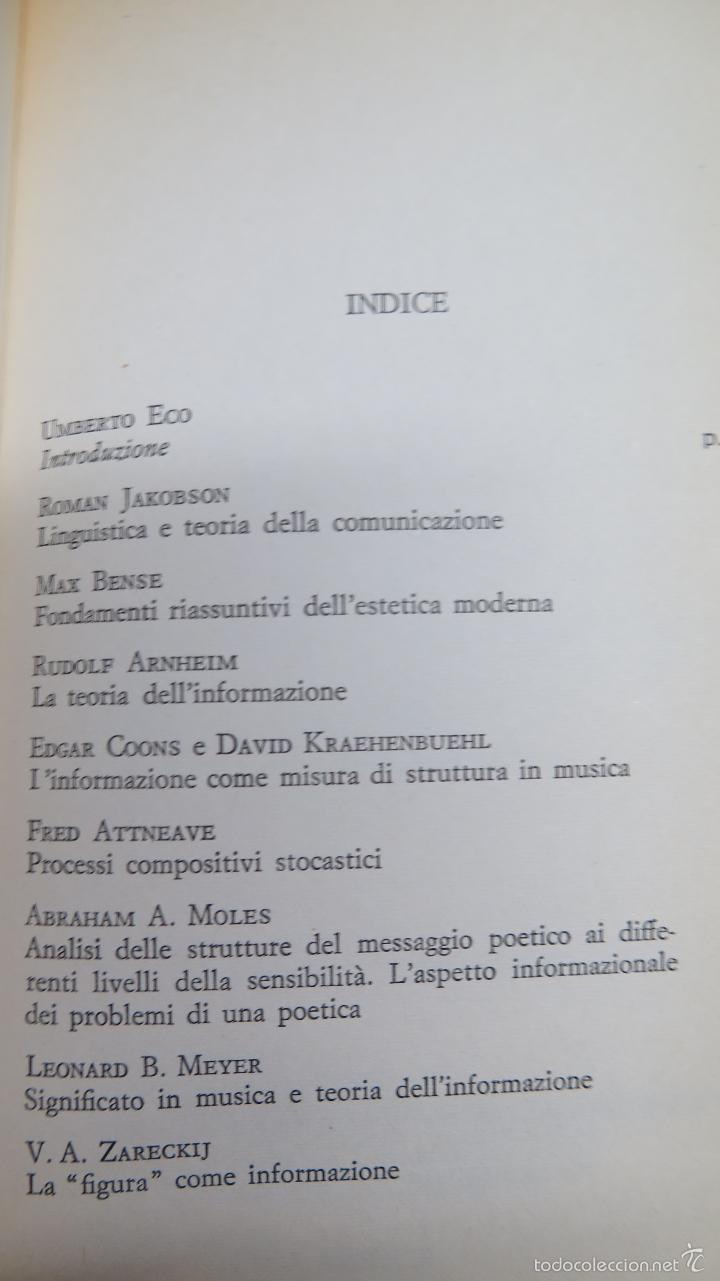 Libros de segunda mano: ESTETICA E TEORIA DELL&acute;INFORMAZIONE. VV.AA - Foto 2
