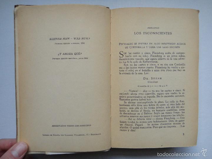 Libros de segunda mano: &iquest;Y AHORA QU&Eacute;? HANS FALLADA. PRIMERA EDICI&Oacute;N 1934 - Foto 2