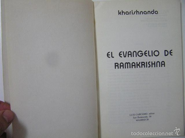 Libros de segunda mano: el evangelio de ramakrishna,kharishnanda,1980,luis carcamo ed,ref paraciencias bs8 - Foto 4