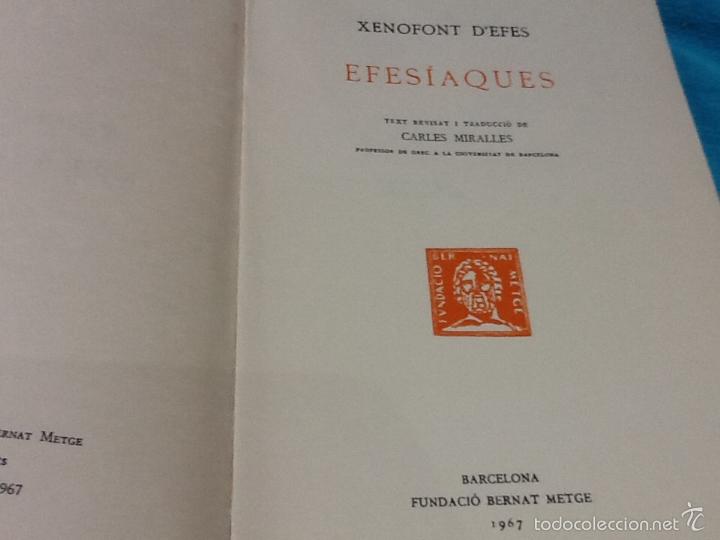 Libros de segunda mano: Escriptors grecs , efesiaques , xenofont defes 1967 - Foto 2