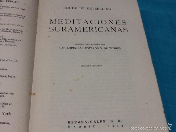 Libros de segunda mano: Meditaciones suramericanas , Conde de keyserling - Foto 1