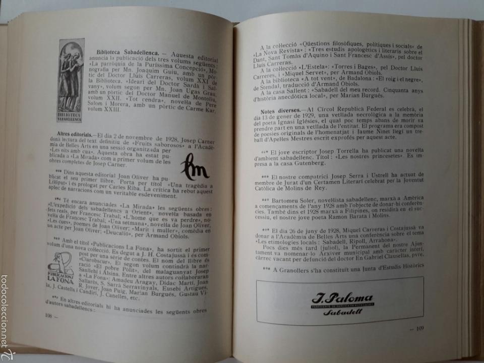 Libros de segunda mano: Anuari Sabadellenc. Any 1928. Sabadell - Foto 3