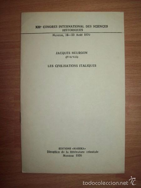 Libros de segunda mano: HEURGON, Jacques. Les civilisations italiques.  [SEPARATA] - Foto 1