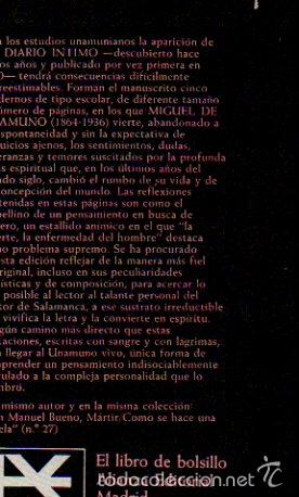 Libros de segunda mano: DIARIO &Iacute;NTIMO - UNAMUNO. ALIANZA EDITORIAL, 1970 - Foto 3