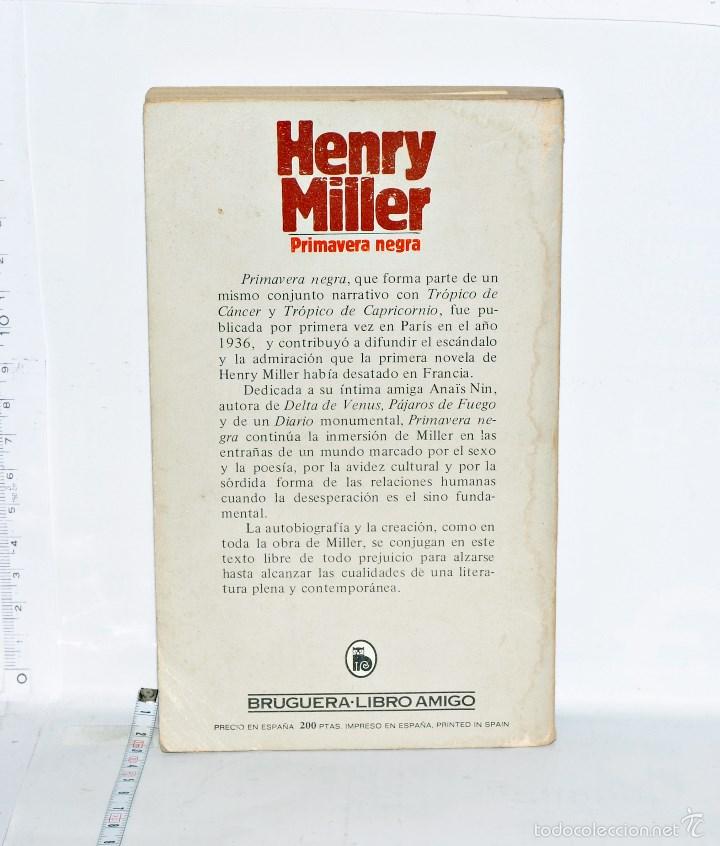Libros de segunda mano: Libro de Henry Miller. Primavera negra de Bruguera - Foto 2