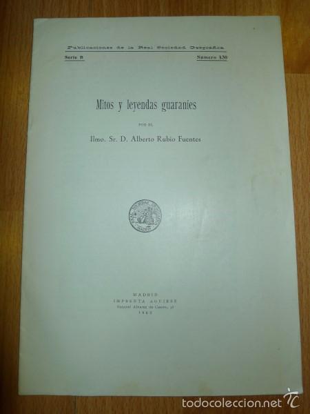 Libros de segunda mano: RUBIO FUENTES, Alberto. Mitos y leyendas guaran&iacute;es - Foto 1