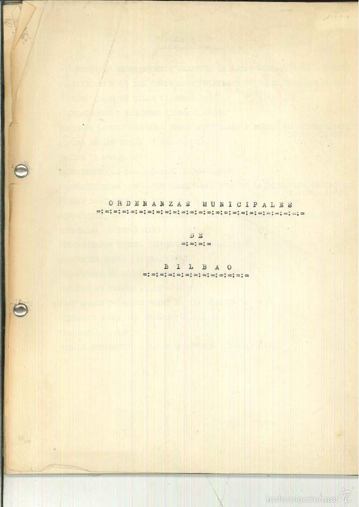 Libros de segunda mano: ORDENANZAS MUNICIPALES DE BILBAO. - Foto 1