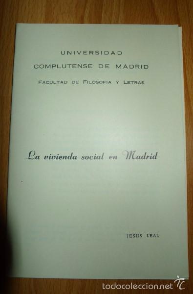 Libri di seconda mano: LEAL, Jes&uacute;s. La vivienda social en Madrid : [Tesis doctoral]