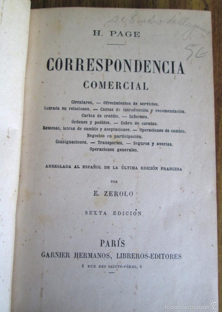 Libros de segunda mano: CORRESPONDENCIA COMERCIAL - Por H. Page - Foto 3
