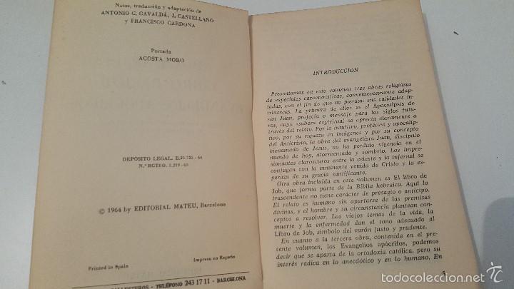 Libros de segunda mano: EL APOCALIPSIS EL LIBRO DE JOB EVANGELIOS APOCRIFOS - 1964 - Foto 2