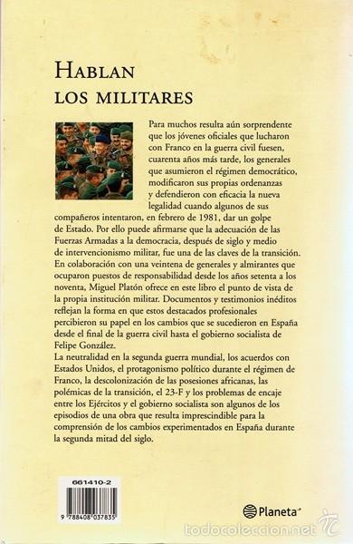 Libros de segunda mano: HABLAN LOS MILITARES MIGUEL PLAT&Oacute;N - Foto 2