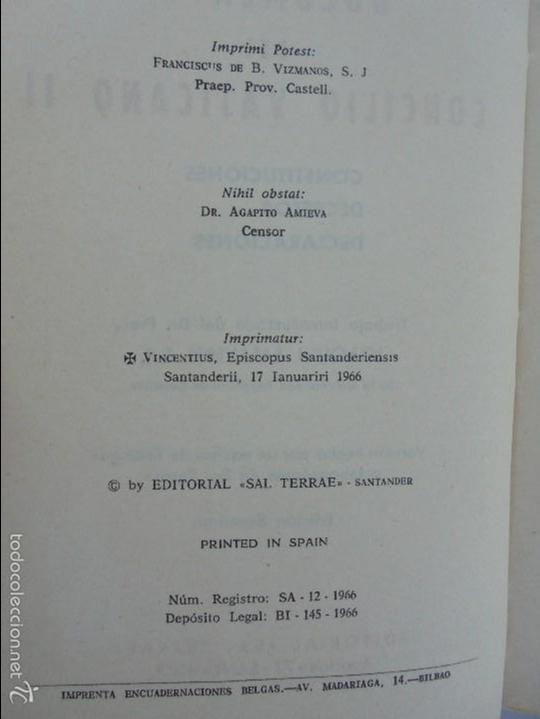Libros de segunda mano: DOCUMENTOS DEL CONCILIO VATICANO II. CONSTITUCIONES DECRETOS DECLARACIONES. JOAQUIN SALAVERRI - Foto 7