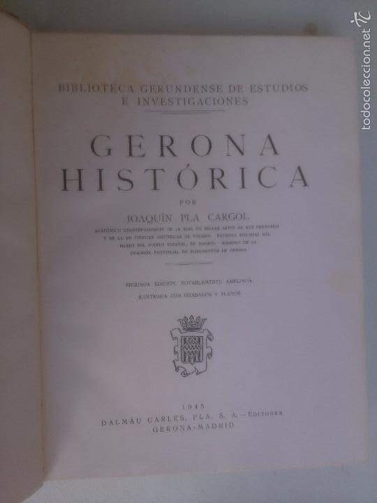Libros de segunda mano: Gerona historica. Joaquin Pla Cargol - Foto 2