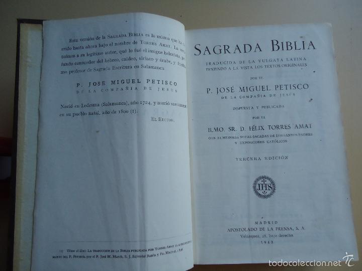 Libros de segunda mano: LIBRO SAGRADA BIBLIA. VER CURIOSOS DETALLES. - Foto 2