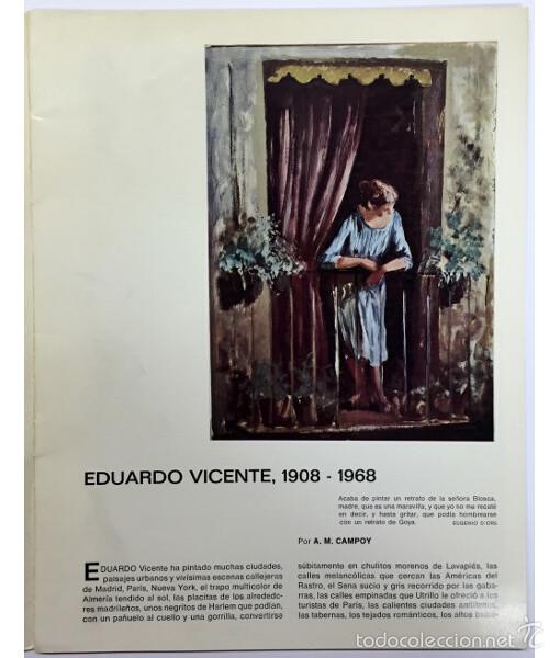Libros de segunda mano: EDUARDO VICENTE . . Galer&iacute;a Biosca. 1971. - Foto 2
