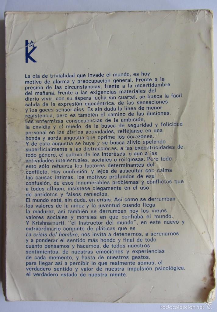 Libros de segunda mano: LA CRISIS DEL HOMBRE - KRISHNAMURTI - EDITORIAL KIER - 1978 - Foto 2