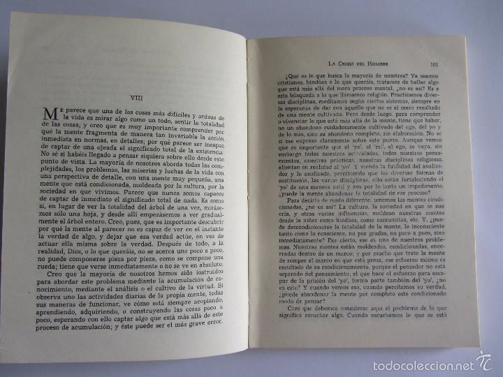 Libros de segunda mano: LA CRISIS DEL HOMBRE - KRISHNAMURTI - EDITORIAL KIER - 1978 - Foto 4