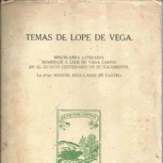 Libros de segunda mano: TEMAS DE LOPE DE VEGA. HOMENAJE CUARTO CENTENARIO DE SU NACIMIENTO. DIRIGE MANUEL RUIZ-LAGOS 1962. Lote 58498459