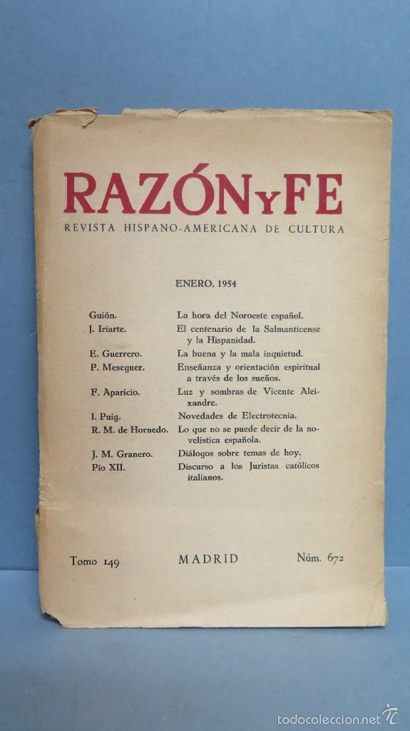 Libros de segunda mano: REVISTA RAZON Y FE. N&ordm; 672 - Foto 1