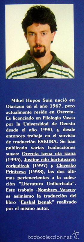 Libros de segunda mano: NOMBRES VASCOS - MIKEL HOYOS - Foto 3