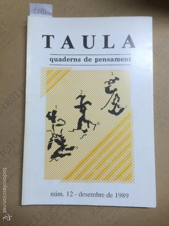 Libros de segunda mano: TAULA, QUADERNS DE PENSAMENT, N. 12, 1989 - Foto 1
