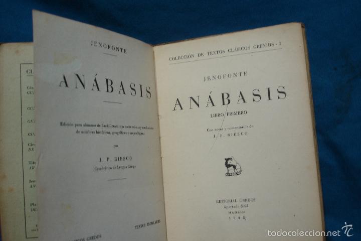 Libros de segunda mano: AN&Aacute;BASIS - JENOFONTE - LIBRO PRIMERO - ED. GREDOS 1945 - Foto 3