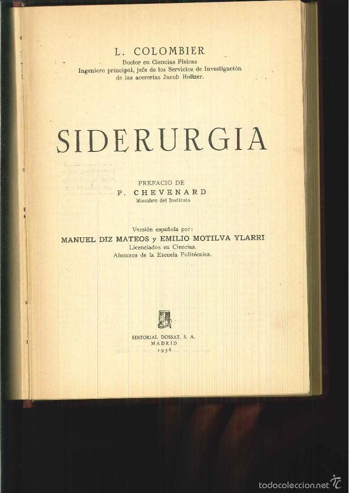 Libros de segunda mano: SIDERURGIA. L. Colombier - Foto 1
