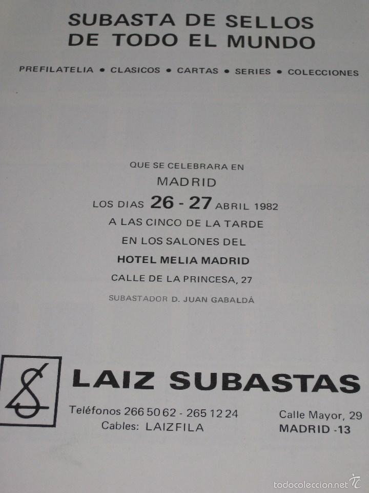 Libros de segunda mano: Laiz,Subastas de sellos Madrid 1982 - Foto 2