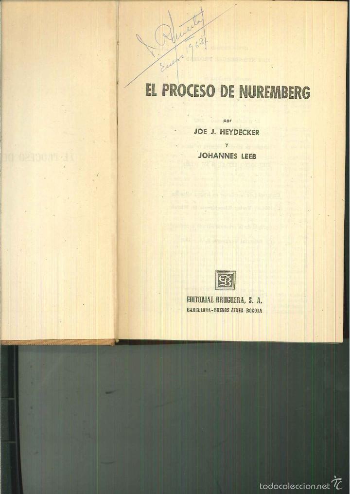 Libros de segunda mano: EL PROCESO DE NUREMBERG. Joe J. Heydecker y Johannes Leeb - Foto 1