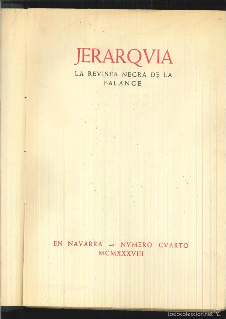 Libros de segunda mano: JERARQU&Iacute;A. LA REVISTA NEGRA DE LA FALANGE. N&Uacute;MERO 4 - Foto 1
