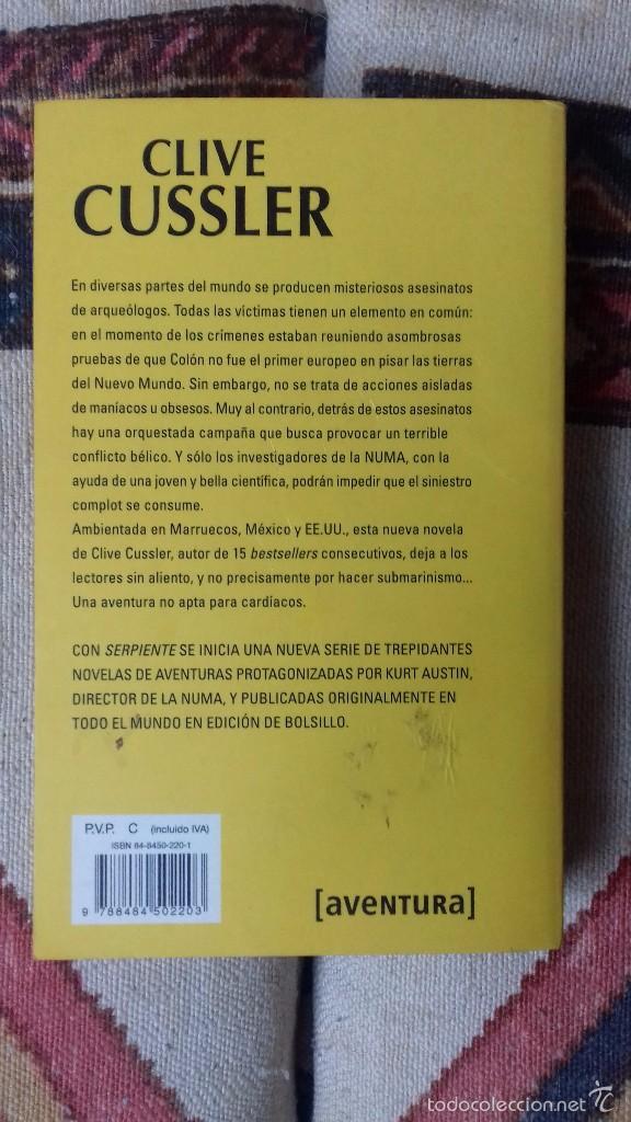 Libros de segunda mano: Serpiente, Clive Cussler - Foto 2