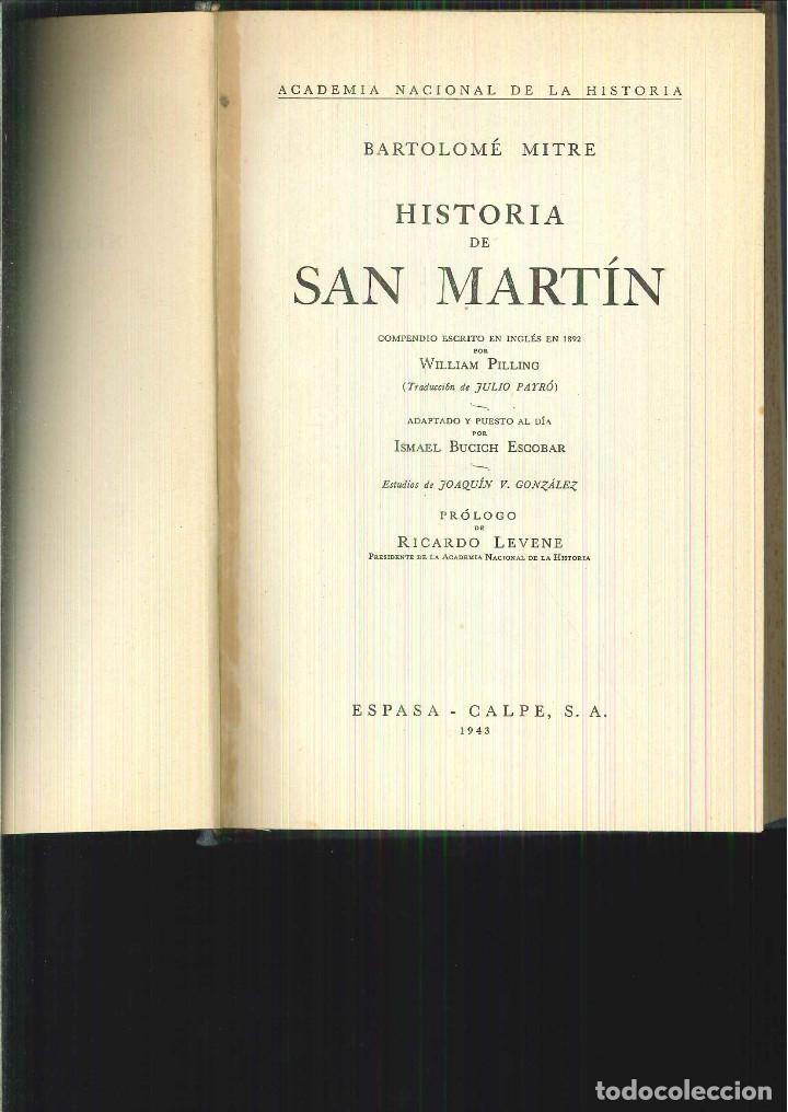 Libros de segunda mano: HISTORIA DE SAN MART&Iacute;N. Bartolom&eacute; Mitre - Foto 1