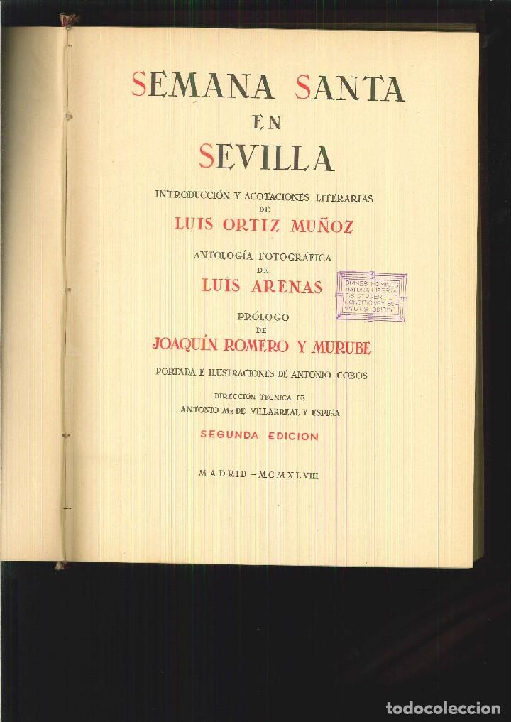 Libros de segunda mano: SEMANA SANTA EN SEVILLA. Luis Ortiz Mu&ntilde;oz - Foto 2