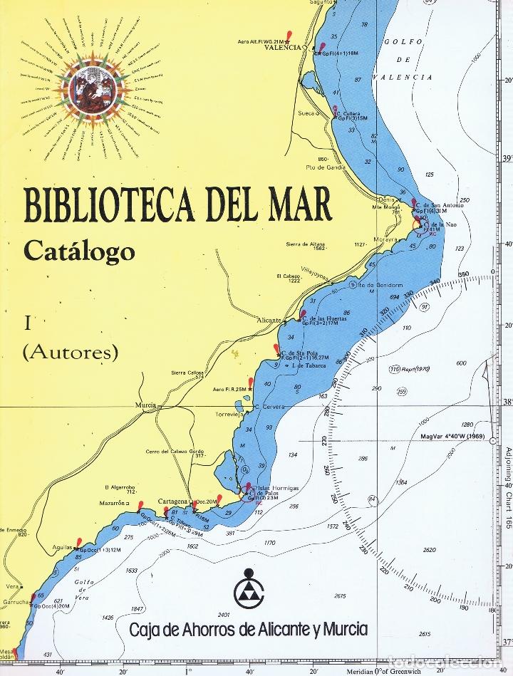 Libros de segunda mano: VV. AA.. BIBILIOTECA DEL MAR (2 Tomos, Autores-Materias). Alicante: Caja de Ahorros de Alicante y Mu