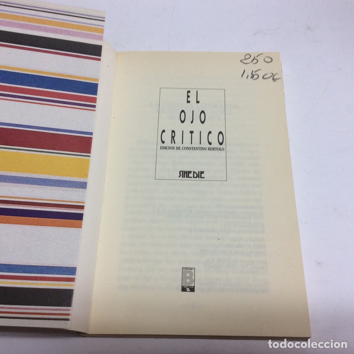 Libros de segunda mano: EL OJO CR&Iacute;TICO. EDICI&Oacute;N DE CONSTANTINO BERTOLO. - Foto 2